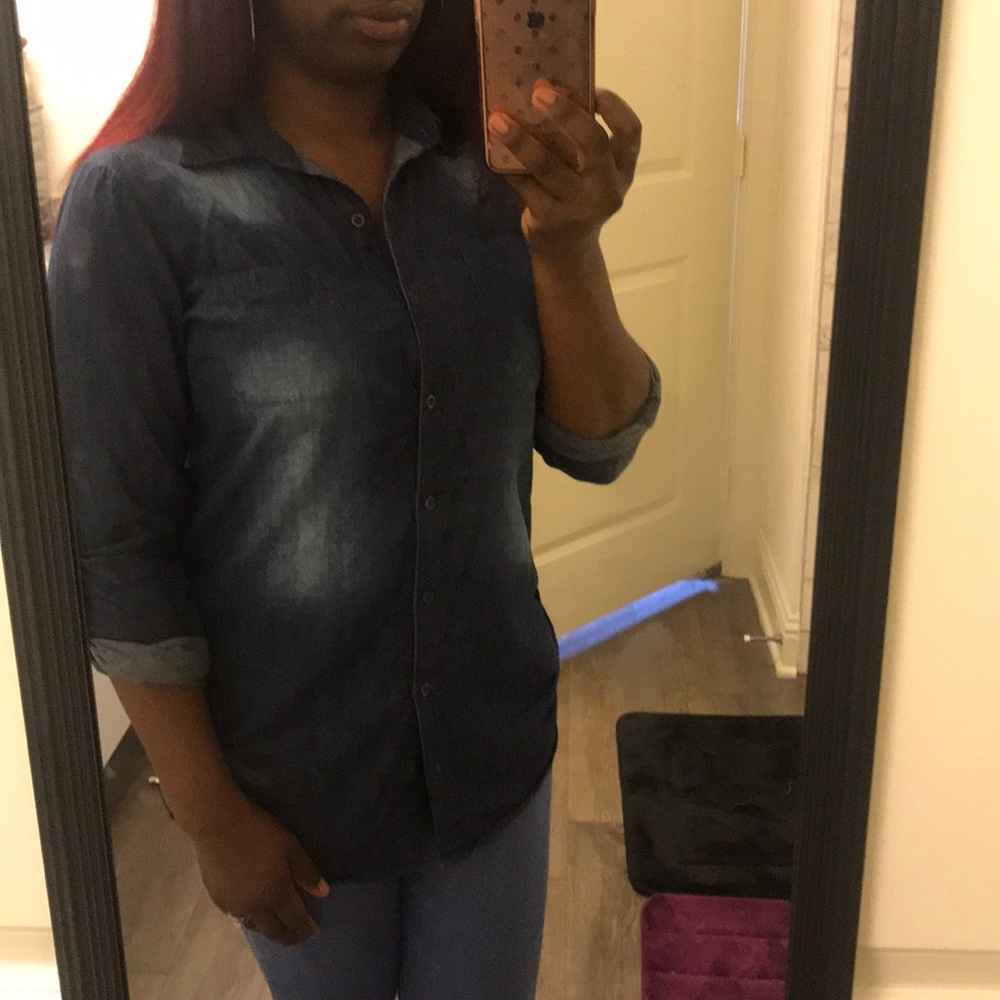 Jean button up shirt